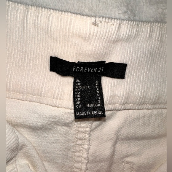 NWT Forever 21 White Corduroy Flare Pants - Picture 3 of 5